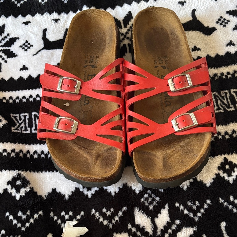 Beulah Red Strappy Sandals